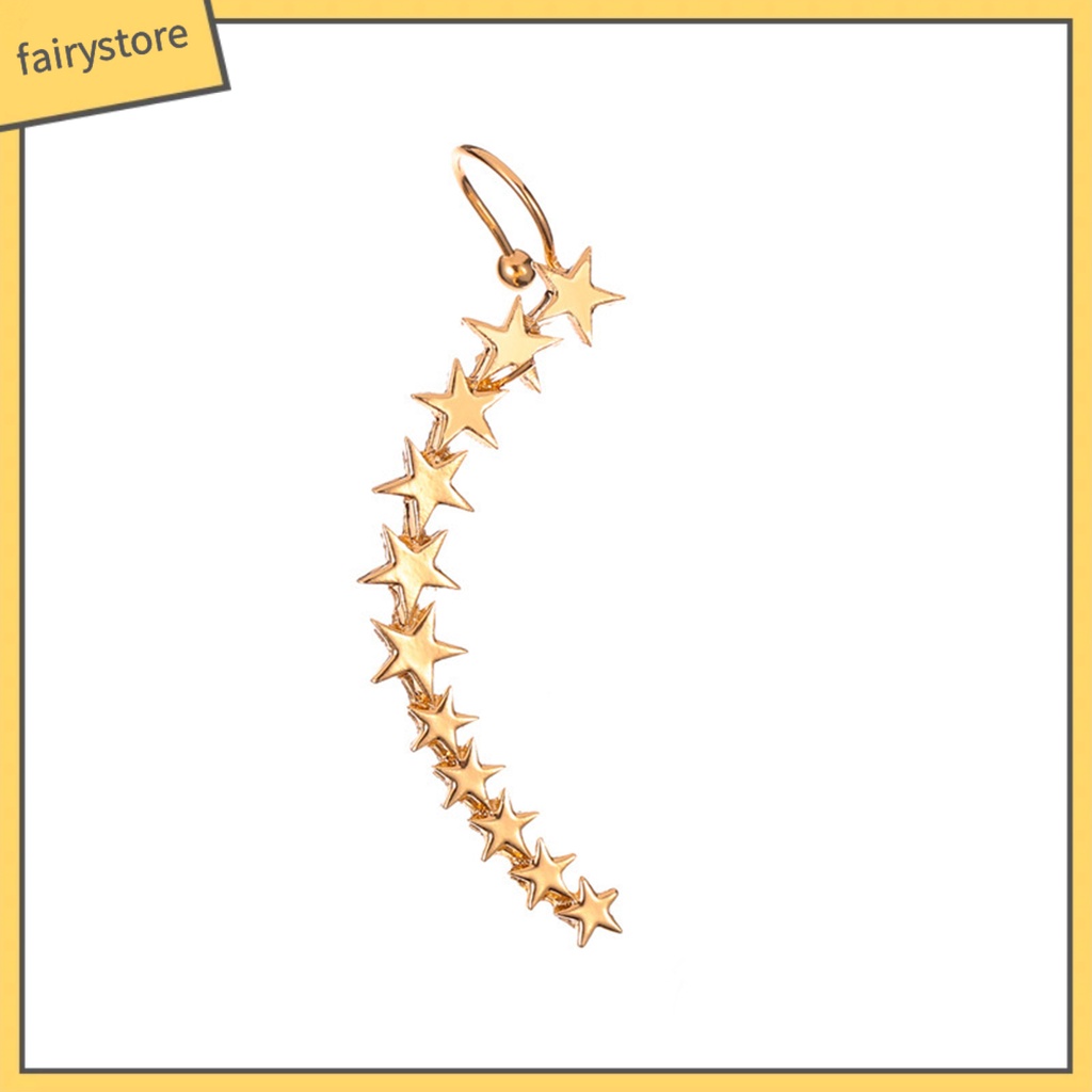 1 Chiếc Bông Tai Kẹp Hình Ngôi Sao Năm Cánh Trọng Lượng Nhẹ Chống Dị Ứng Dễ Phối Đồ Dành Cho Nữ