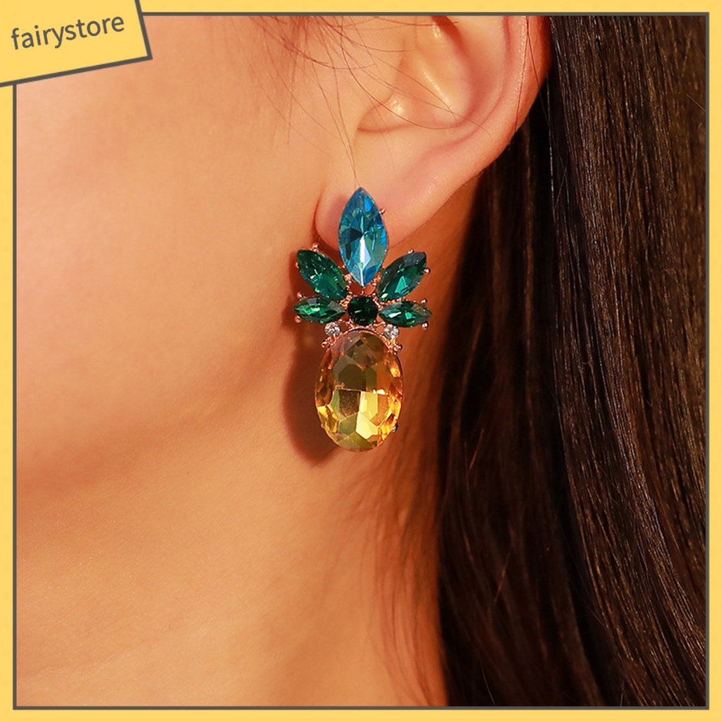 [FRO] 1 Đôi Bông Tai Hình Quả Dứa Công Sở Cho Nữ Thanh Niên