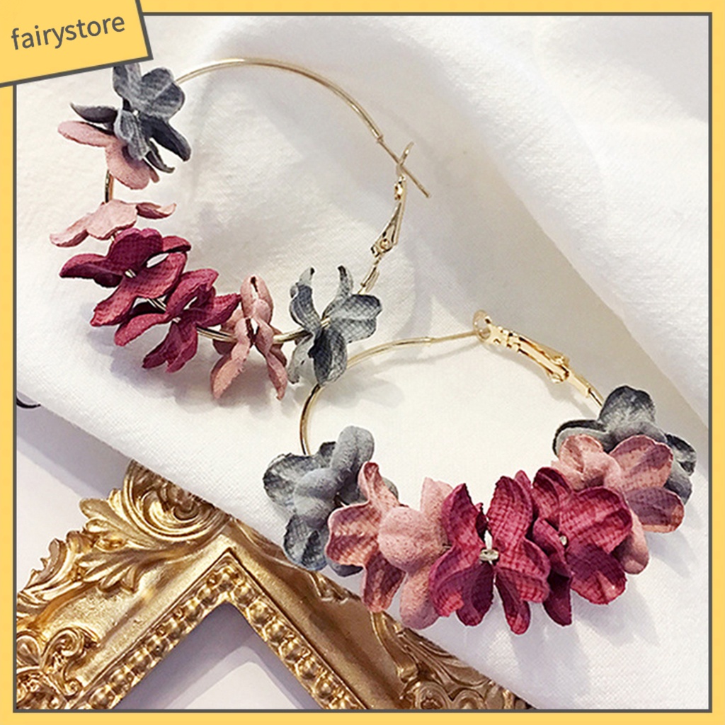 Bông Tai Kim Loại Hình Tròn Lớn Thanh Lịch Dành Cho Đám Cưới