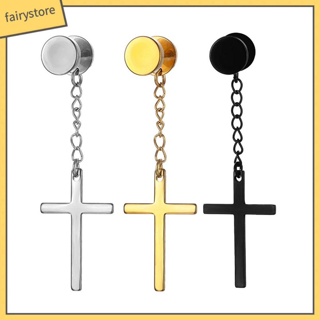 1 Khuyên Tai Lủng Lẳng Hình Học Mạ Điện Đơn Giản Phong Cách Hip Hop Cho Nam Nữ Mặc Hàng Ngày