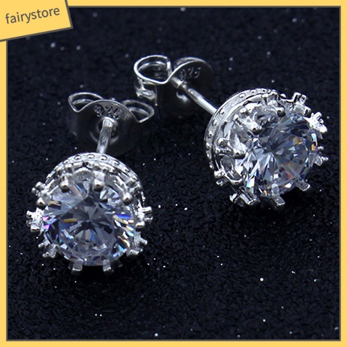 Đôi Khuyên Tai HìNh Vương MiệN ĐíNh Kim Cương Giả ThờI Trang Cho Nữ