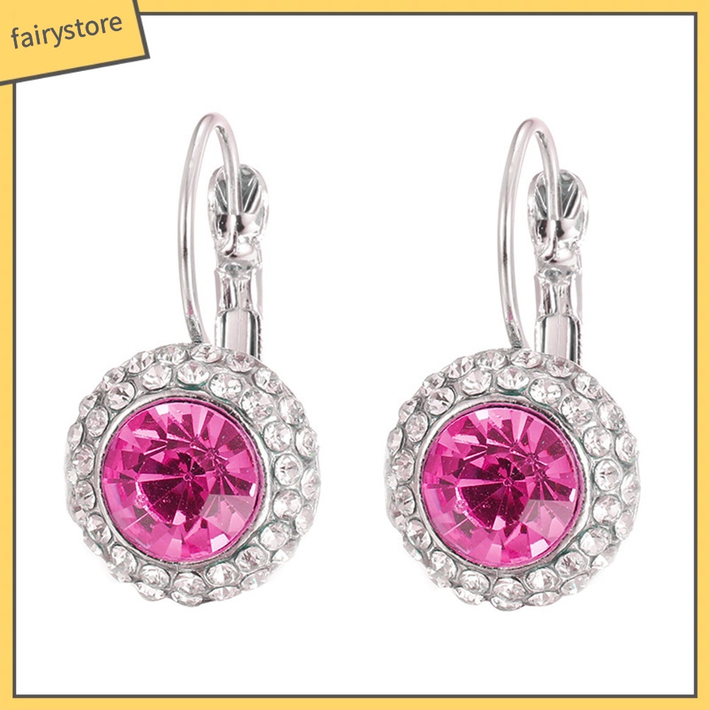 Bông Tai Tròn Đính Đá Trang Nhã Dành Cho Nữ