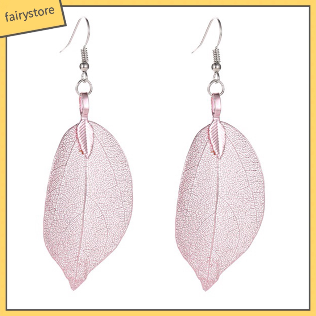 1 Đôi Bông Tai Hình Chiếc Lá Bằng Thép Không Gỉ Dành Cho Nữ