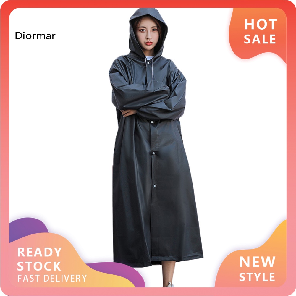 Áo Mưa Có Mũ Trùm Chống Nước Phối Dây Rút Unisex