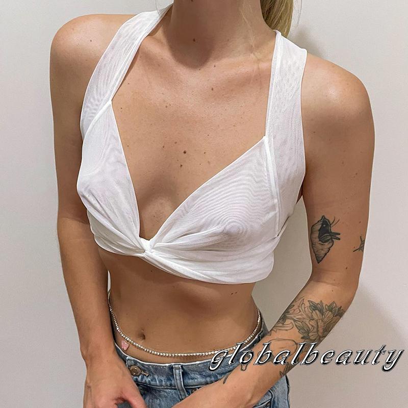 Áo Lưới Kiểu Chéo Hở Lưng Thời Trang Mùa Hè Cho Nữ