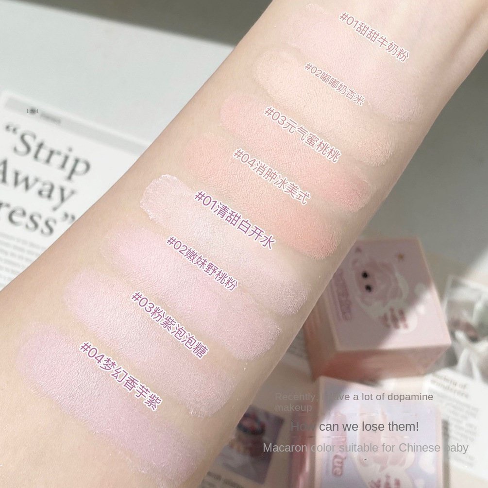 Phấn Má Hồng Tạo Khối Làm Sáng Da Chống Thấm Nước Lâu Trôi Bốn Màu Dễ Thương Cho Nữ