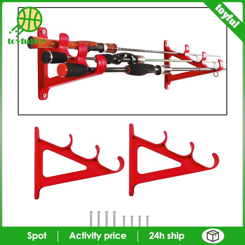 Set 2 Kệ Đựng Cần Câu Cá Gắn Tường / Cửa Xe Hơi Siêu Bền Tiện Dụng
