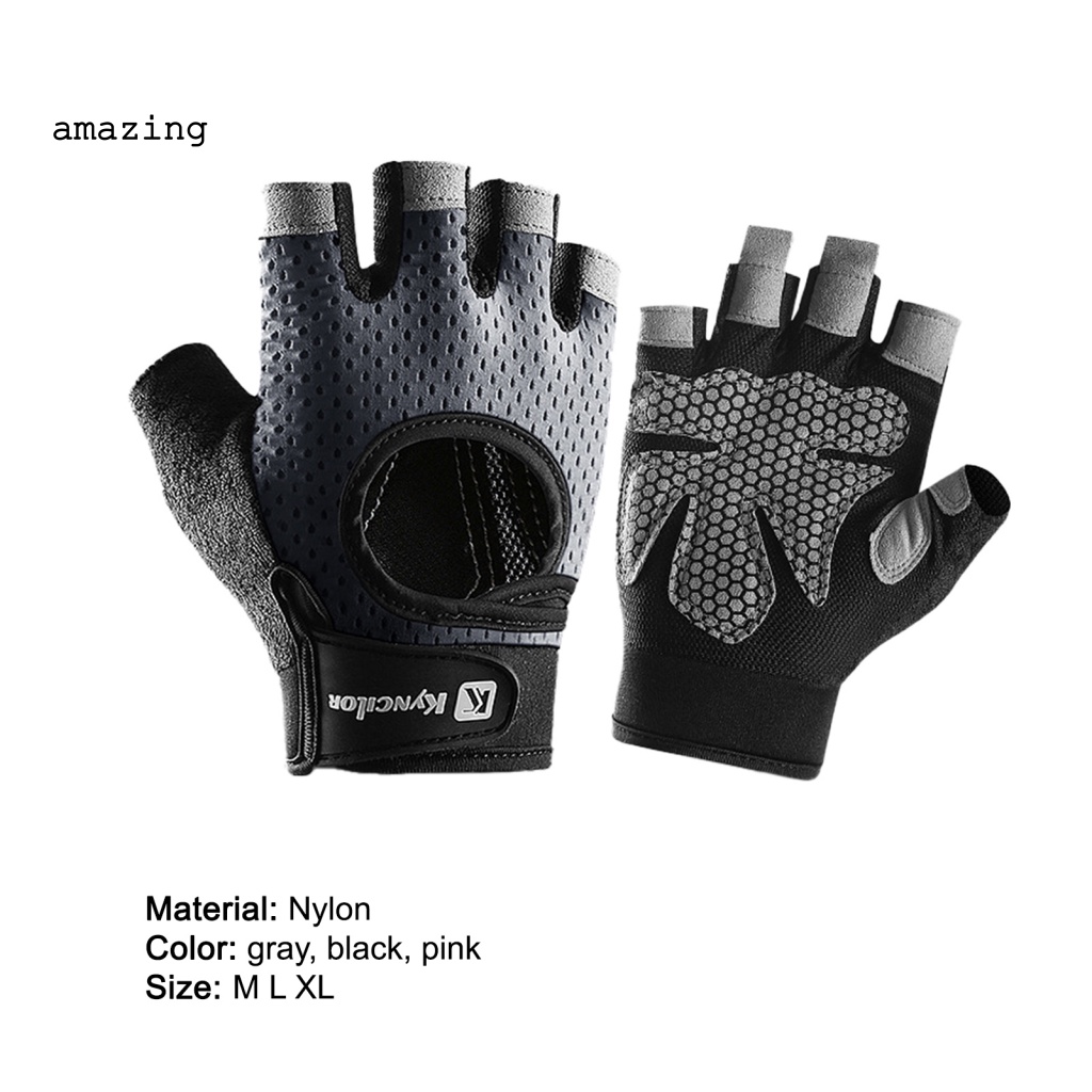 1 Đôi Găng Tay Thể Thao Nửa Ngón Bằng Nylon Thoáng Khí