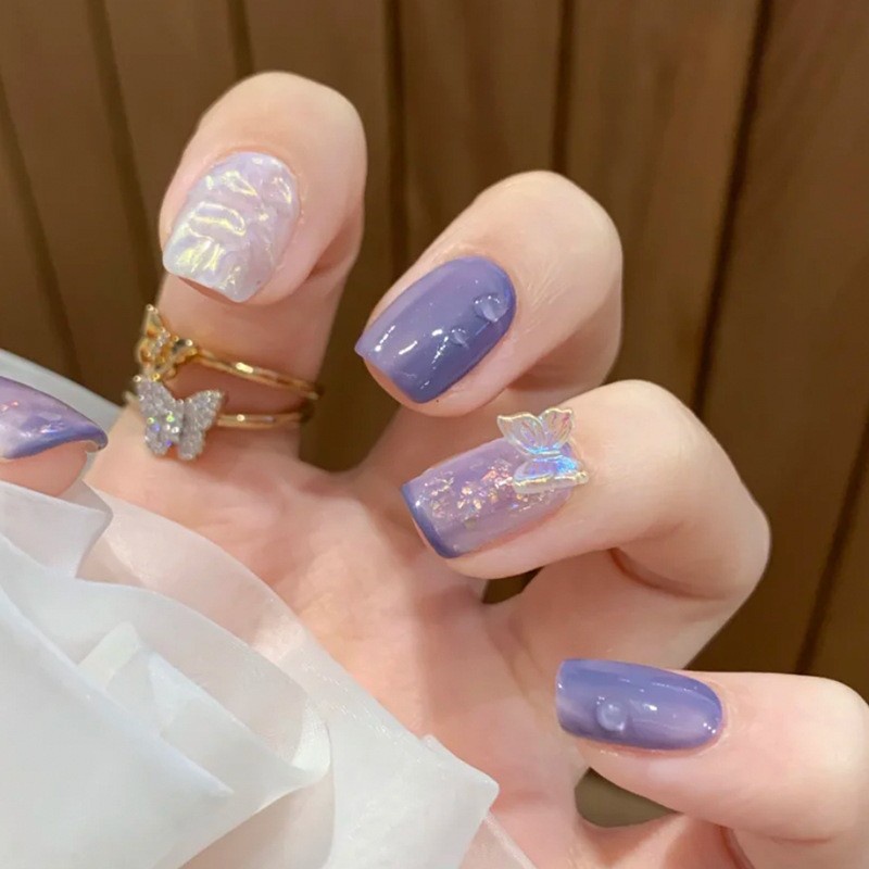 Bộ 50 Charm hình bướm Phụ Kiện Trang Trí Móng Tay Nail 3D Nhiều Màu Dễ Thương | Gấu Charm