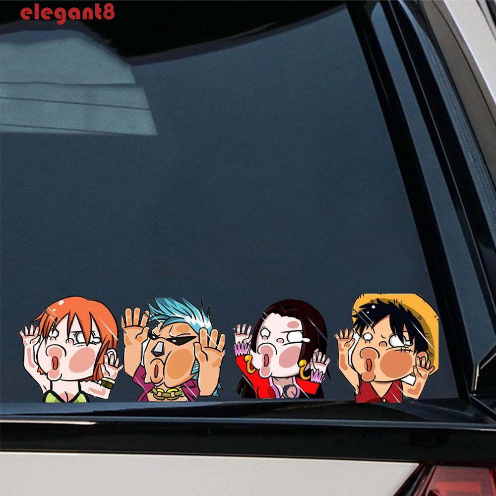 Miếng Dán Trang Trí Xe Hơi Chống Trầy Xước Họa Tiết Hoạt Hình Luffy Vui Nhộn DIY