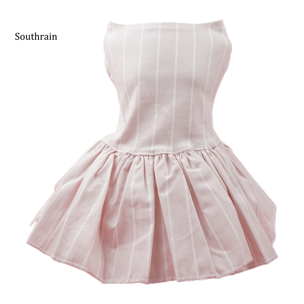 Đầm Cotton Mỏng Không Tay Họa Tiết Sọc Caro Dành Cho Cún Cưng
