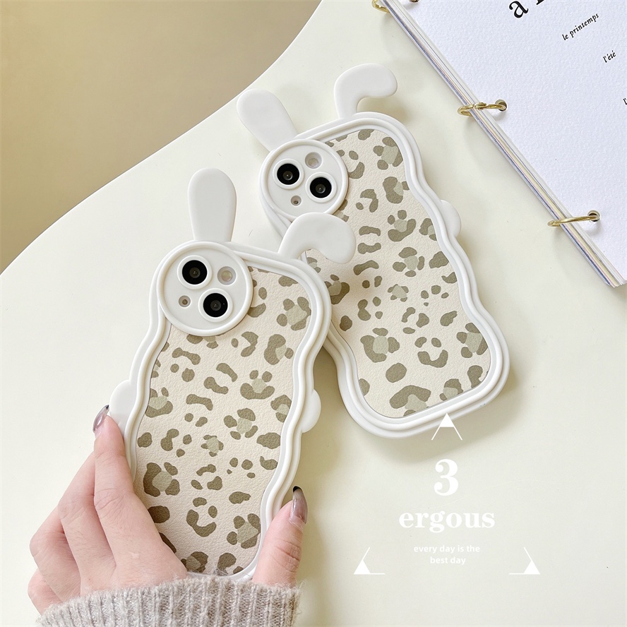 Ear CaseỐp Điện Thoại TPU Mềm Họa Tiết Da Báo Sành Điệu Cho IPhone 14 13 12 11 Pro Max X XR Xs Max