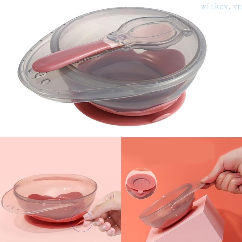 Bát Ăn Dặm Có Giá Đỡ Muỗng Và Đèn Led Dành Cho Em Bé Không Chứa BPA