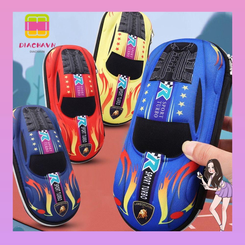 Túi Đựng Bút Bằng EVA Chống Nước Đa Năng Hình Xe Đua Cho Trẻ Em Ốp