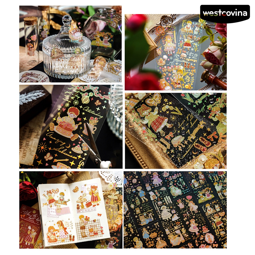 [WSTN]✎Bộ 3 Tấm Hình Dán 3D Phong Cách Vintage Trang Trí Sổ Tay