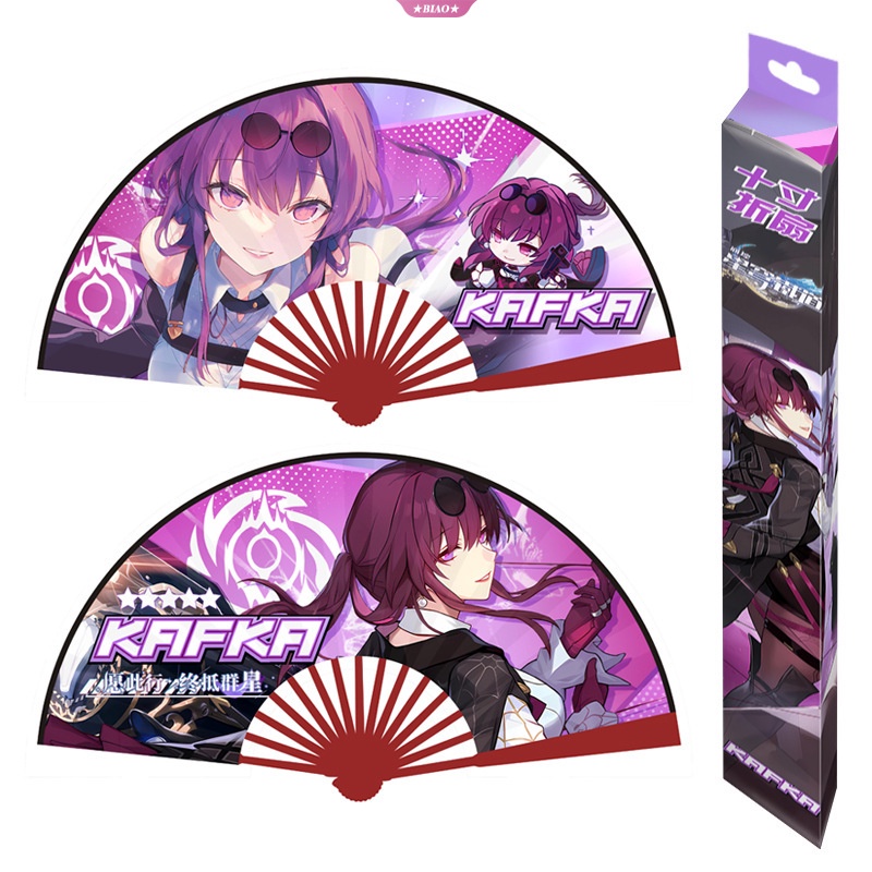 Quạt Xếp Cầm Tay Bằng Vải Hai Mặt Hóa Trang Nhân Vật Honkai: Star Rail