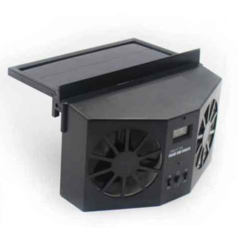 Quạt thông gió ô tô, quạt hút muì xe hơi bản nâng cấp dùng năng lượng mặt trời tích hợp pin lưu điện lắp ở cánh cửa