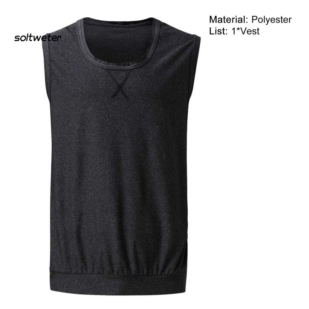 Áo Ba Lỗ Cổ Tròn Màu Trơn Mau Khô Thời Trang Mùa Hè Cho Nam