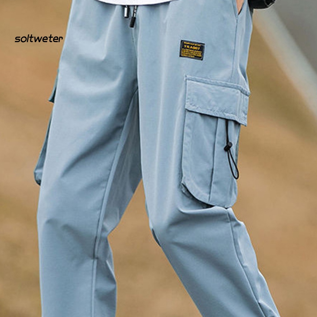 Quần Jogger Lưng Thun Ống Rộng Phối Dây Rút Phong Cách Hiphop Cho Nam