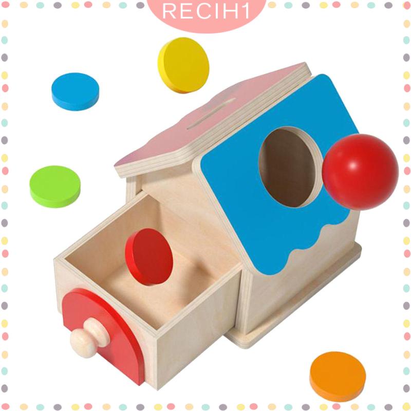 [Recih] Hộp Đồ Chơi Thả Bóng Montessori Có Ngăn Kéo Đồ Chơi Giáo Dục Theo Phương Pháp Montessori