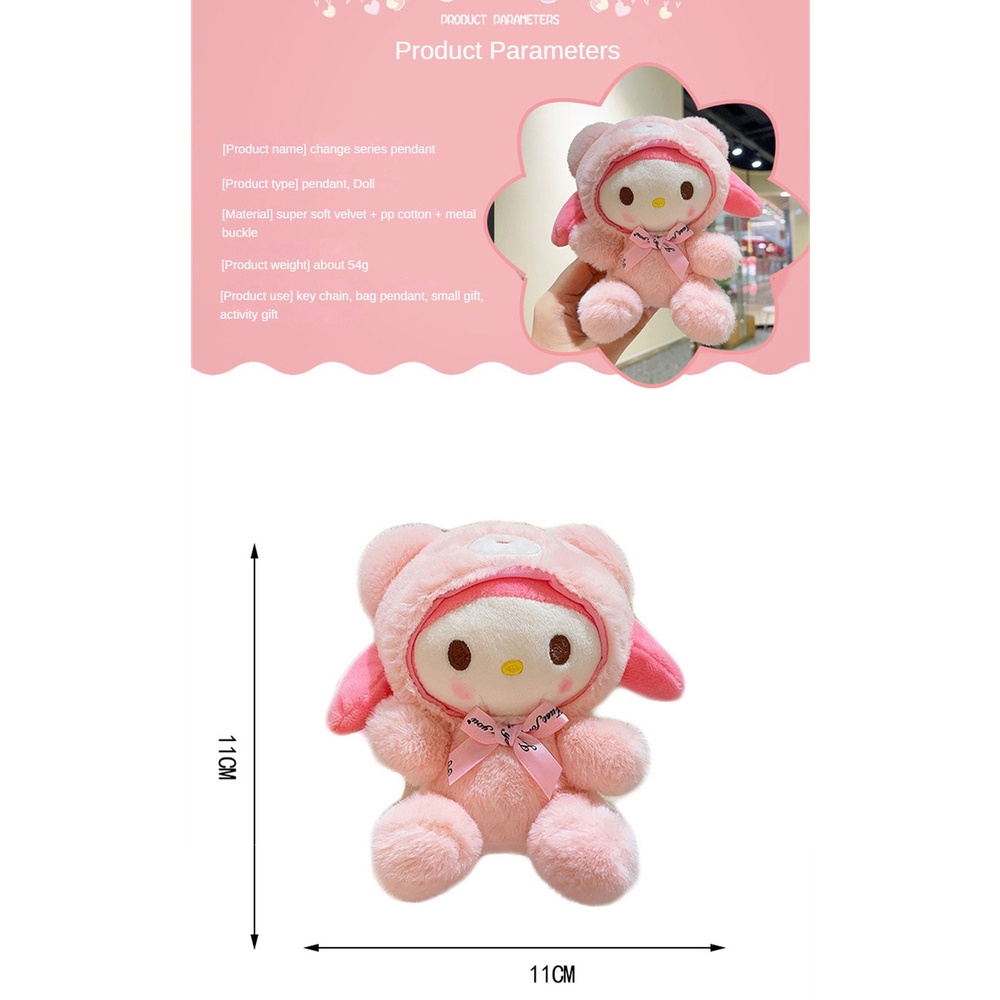 Sanrio Móc Khóa Hello Kitty Cinnamoroll Nhồi Bông Xinh Xắn