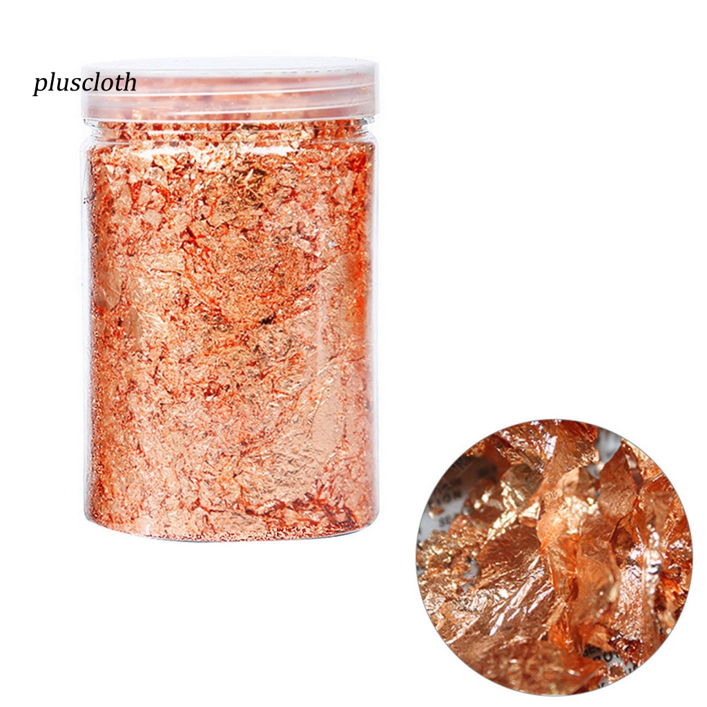 < Plusclothing > Lọ 10g Móng Tay Giả Lá Kim Loại Siêu Mỏng Không Đều Lấp Lánh