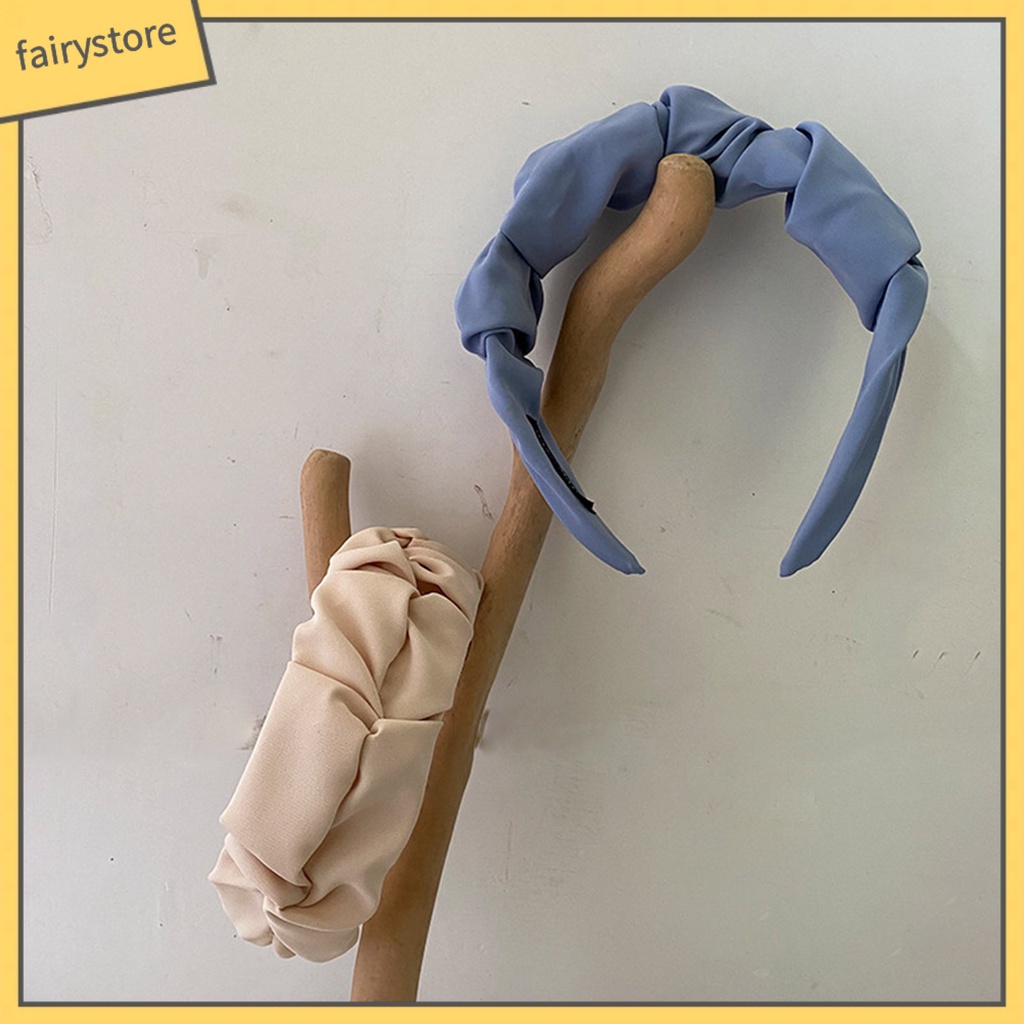 Băng Đô Cài Tóc Bản Rộng Màu Trơn Dành Cho Nữ