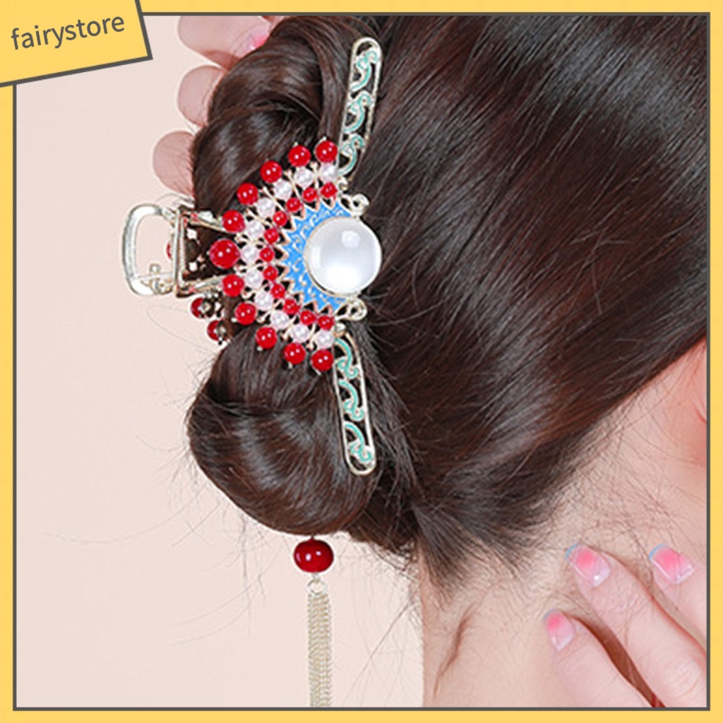 Kẹp Tóc Đính Hạt Và Hoa Tua Rua Nhiều Màu Chống Trượt Cho Nữ