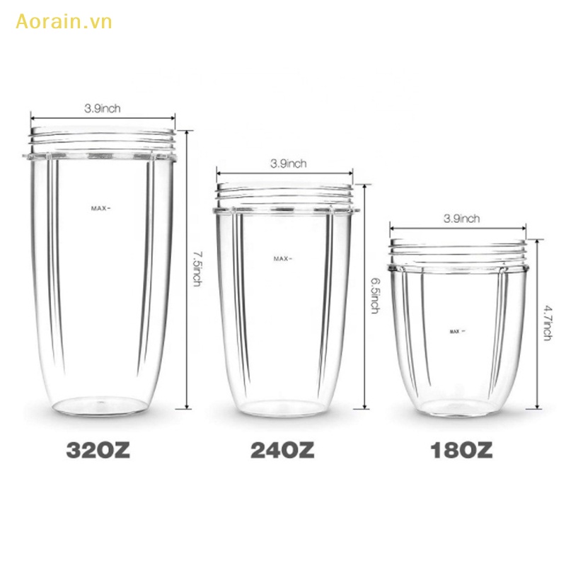 Cốc Xay Sinh Tố Thay Thế 18 / 24 / 32oz Cho Nutri 600W NutriBullet Pro 900.