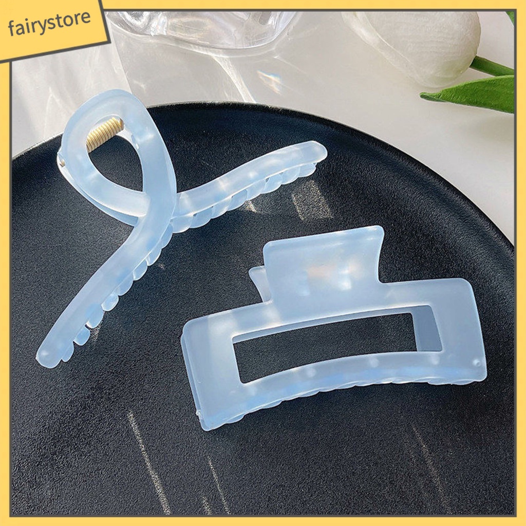 Kẹp Tóc Càng Cua Dạng Lò Xo Rỗng Co Giãn Cố Định Tóc Chống Gãy Răng Màu Sắc Ngọt Ngào Cho Nữ