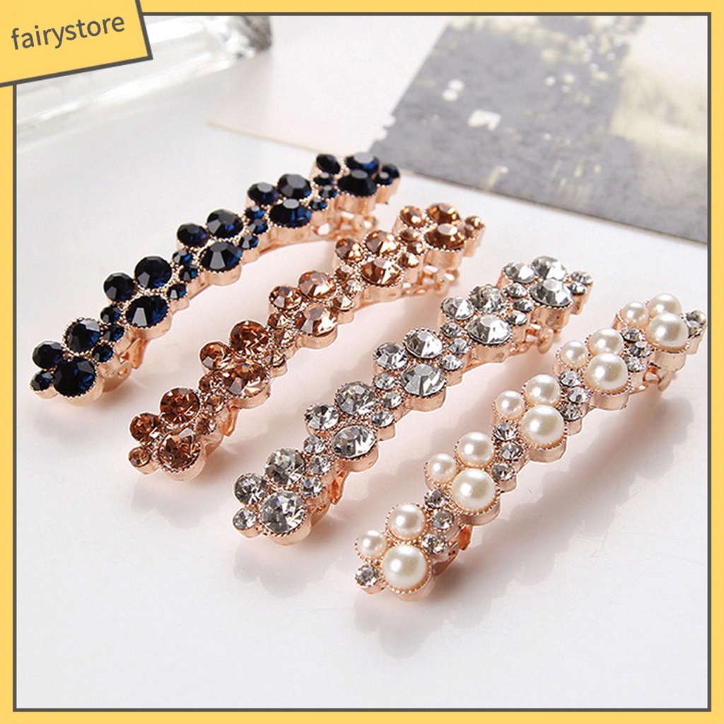 Kẹp Tóc Hợp Kim Đính Ngọc Trai Giả Sang Trọng Cho Cuộc Sống Hàng Ngày [FRO]