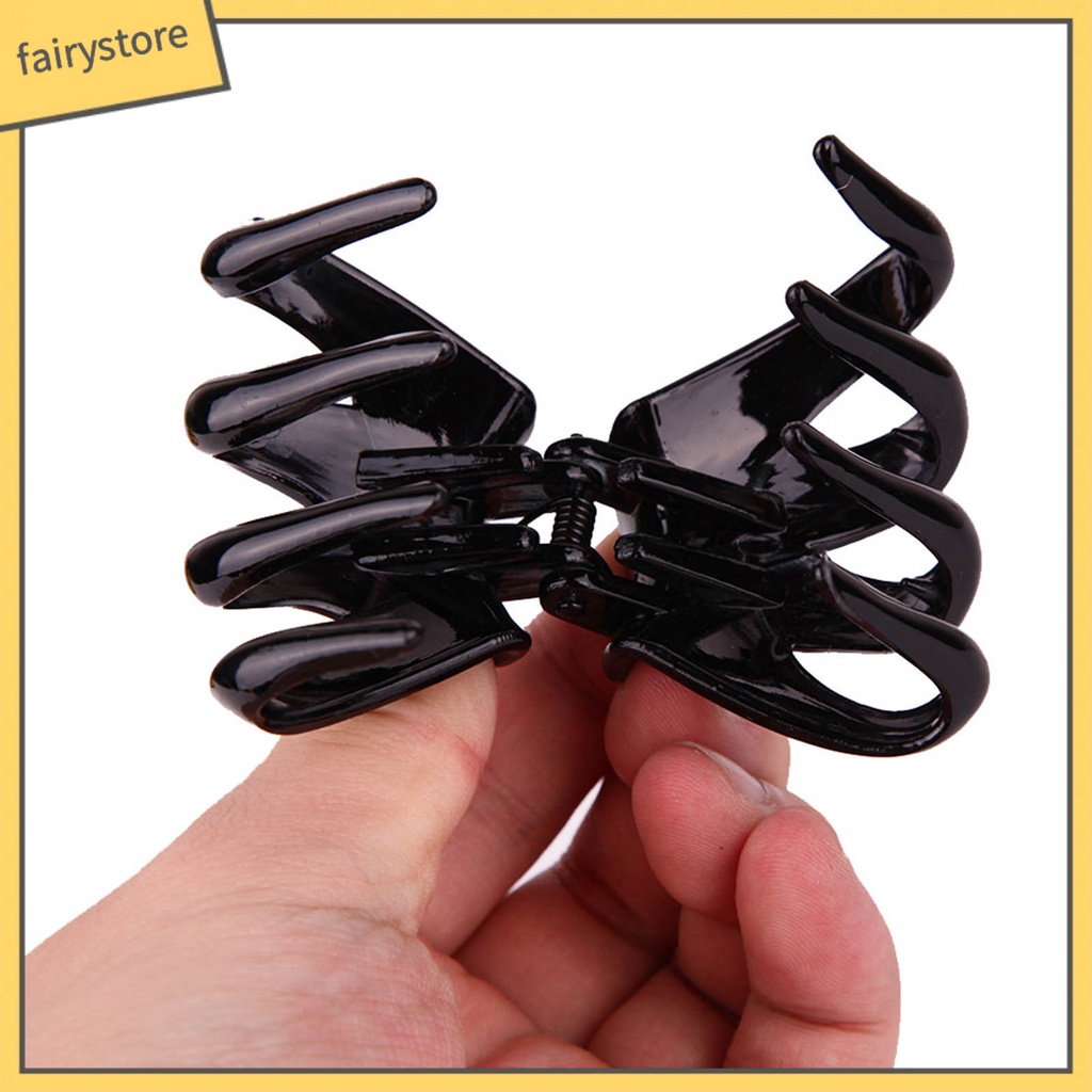 Set 4 Kẹp Tóc Càng Cua Chống Rơi Màu Trơn Phong Cách Hàn Quốc Cho Nữ