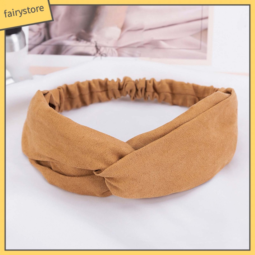 Băng Đô Cài Tóc Bằng Da Lộn Màu Trơn Co Giãn Tốt Tiện Dụng Cho Spa