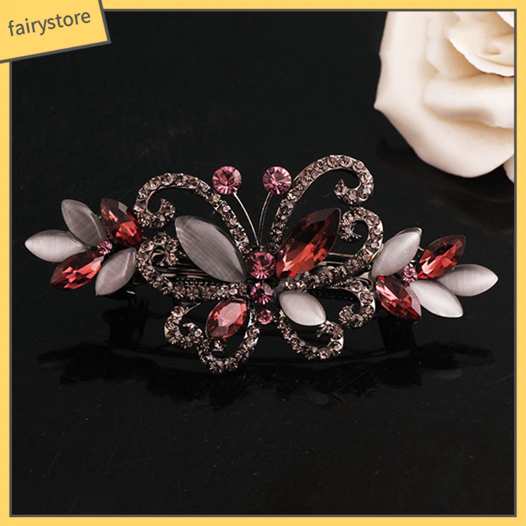 Kẹp Tóc Hình Bướm Đính Đá Phong Cách Vintage