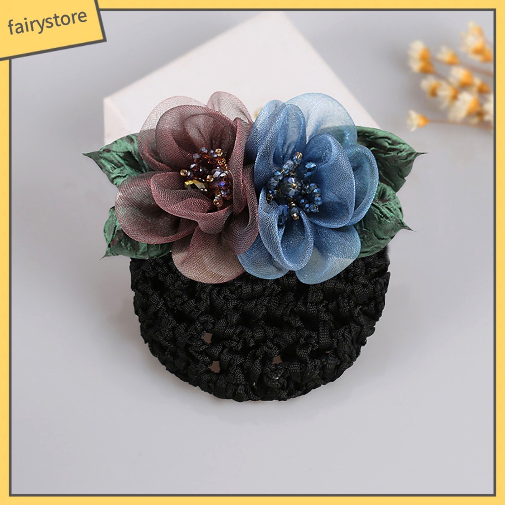 Dây Buộc Tóc Co Giãn Đính Hạt Và Hoa Ruy Băng Thanh Lịch Cho Nữ