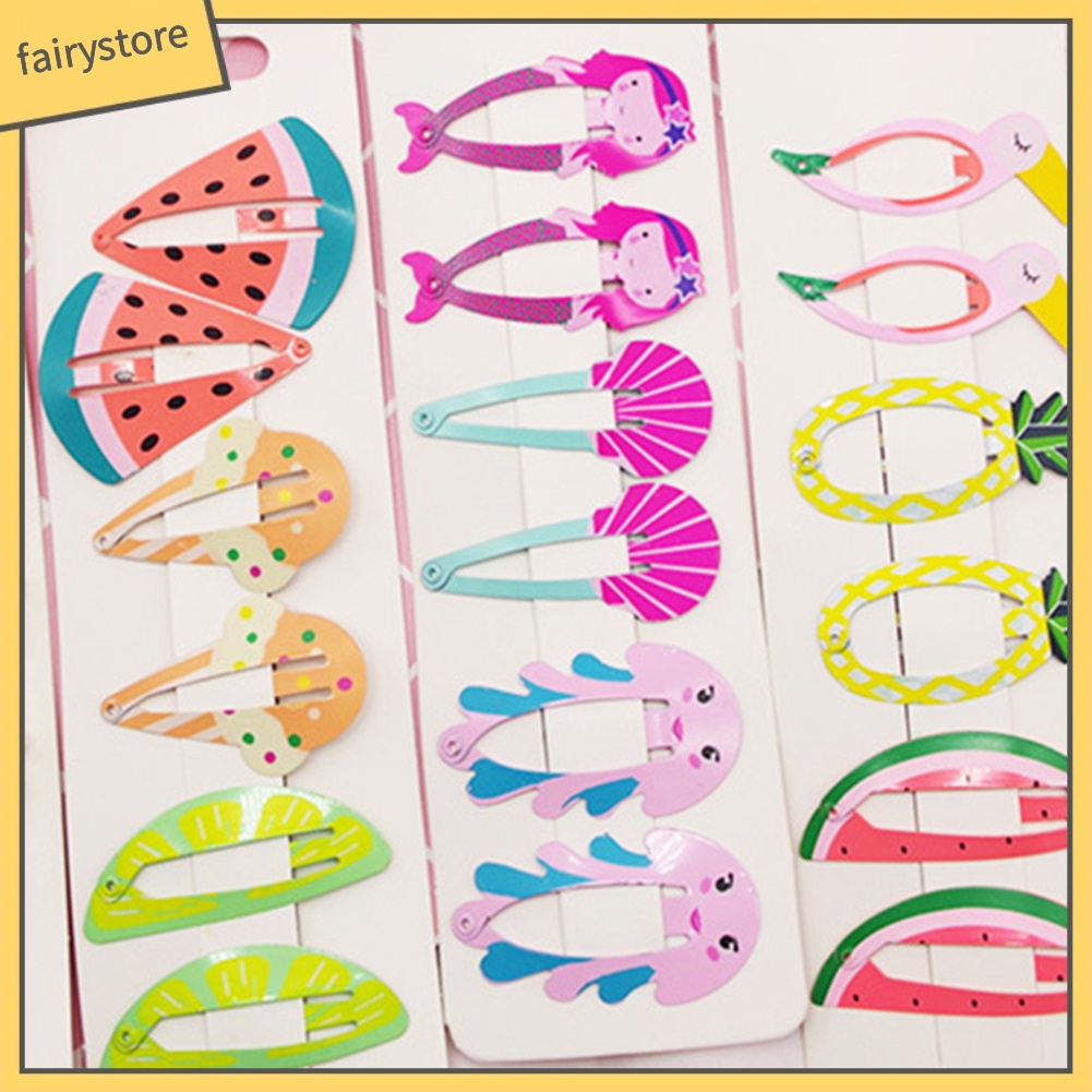 Set 6 Kẹp Tóc Hoạt Hình Xinh Xắn Cho Bé Gái