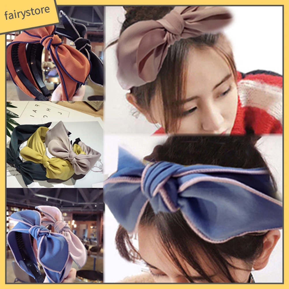 Băng Đô Cài Tóc Vải Bản Rộng Màu Sắc Ngọt Ngào Cho Nữ