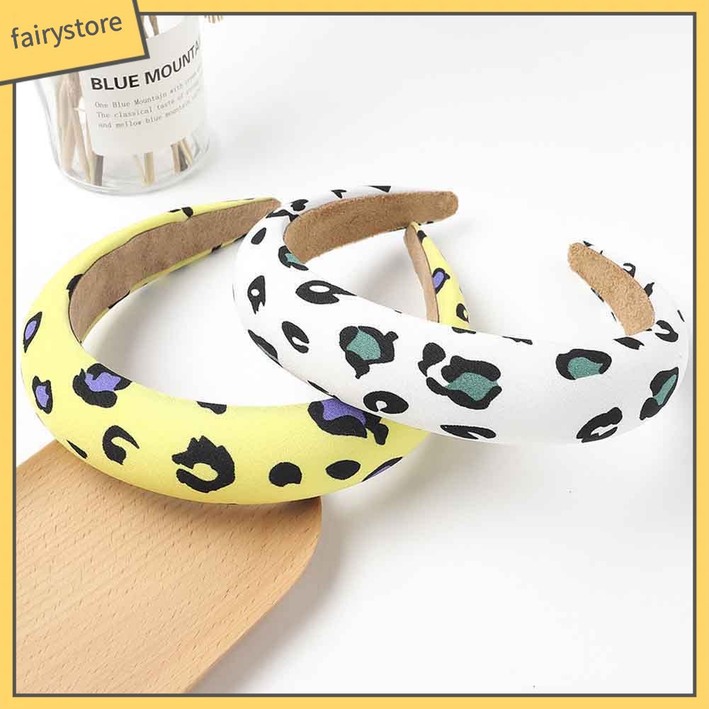 Băng Đô Cài Tóc Có Mút Xốp In Họa Tiết Da Báo Cho Nữ