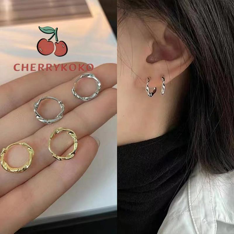 🍒🍒CHERRYKOKO Bông Tai Bạc Hình Xoắn Ốc Thời Trang Cho Nữ ruiyan