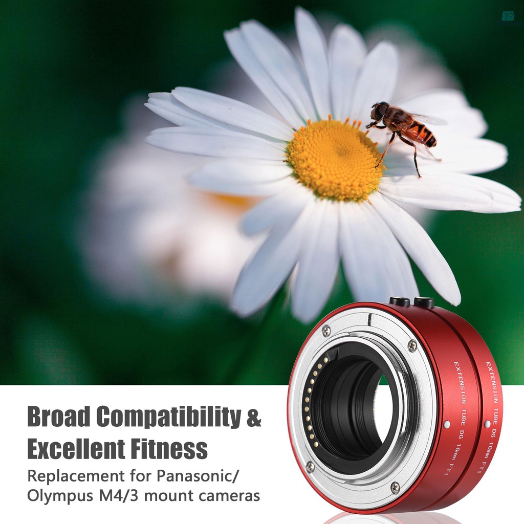 FOTGA Macro Extension Tube Ring Set 10mm + 16mm Auto Focus Adjustable Aperture Replacement for Olympus E-P1 E-P2 E-PL1 E-PL2 Panasonic G1 G2 G10 GF1 GF2 GF3 Micro Four Thirds MFT M4/3 Mount Cameras