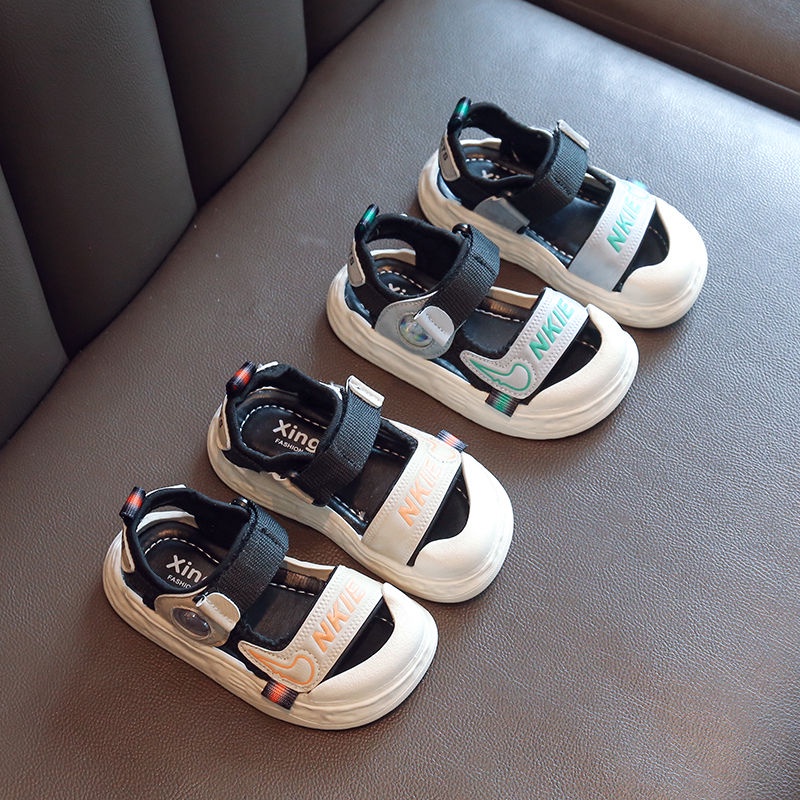 Giày Sandal Quai Dán Đế Mềm Chống Đá Thời Trang Mùa Hè Cho Bé 1-3 - 7 Tuổi