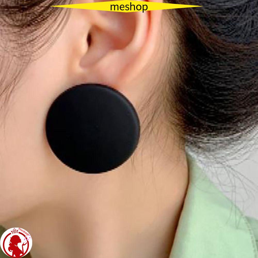 Bông Tai Acrylic Hình Tròn Nhiều Màu Phong Cách 60s Đơn Giản