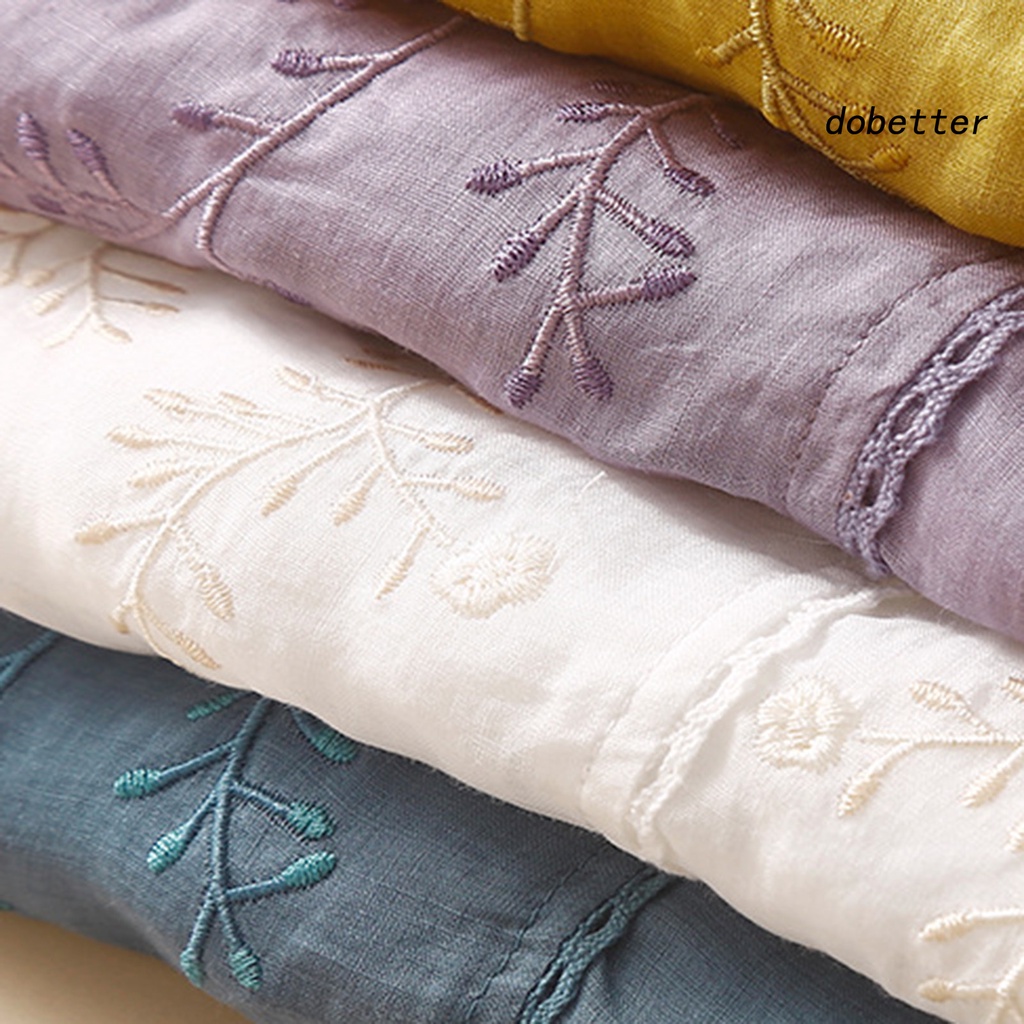 Áo Thun Nữ Tay Lửng Cổ Chữ V Màu Trơn Thêu Hoa Thời Trang