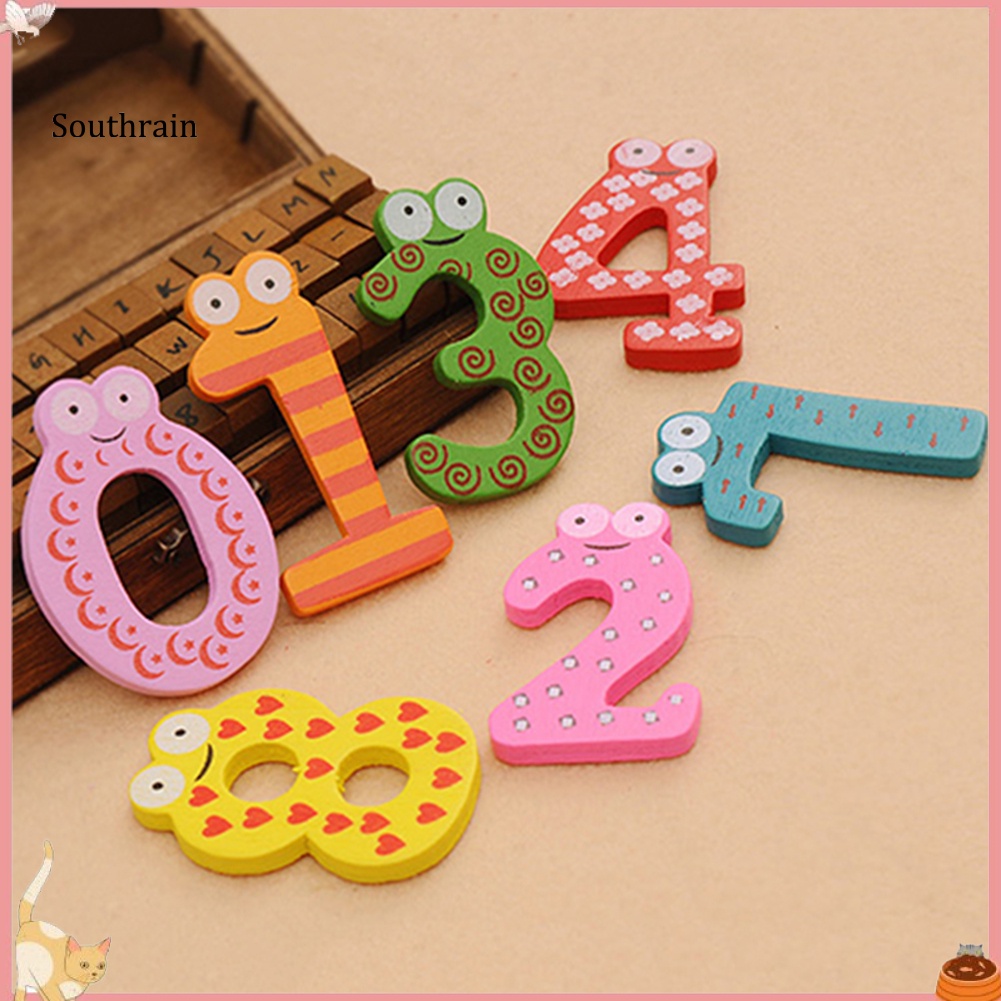 Set 10 Chữ Số 0-9 Bằng Gỗ Dễ Thương Cho Bé