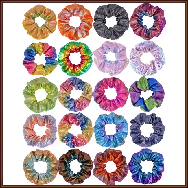 Set 24 Dây Cột Tóc Co Giãn Hai Màu Sắc Gradient Dành Cho Nữ