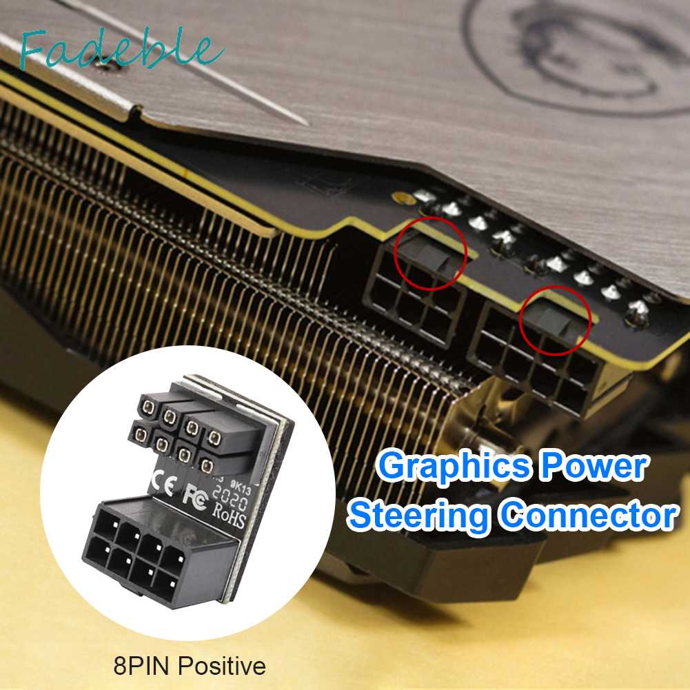 Đầu Nối ATX 6 Pin Cái Sang Đực Góc 180 Độ Cho Thẻ Đồ Họa