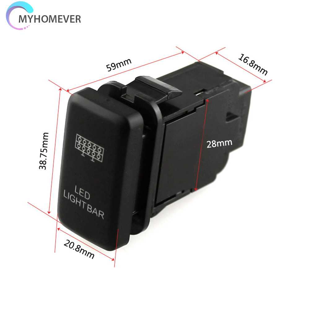 Công TắC ON / OFF 2LED 12V - MàU Xanh Dương Cho ĐèN LED Xe Hơi