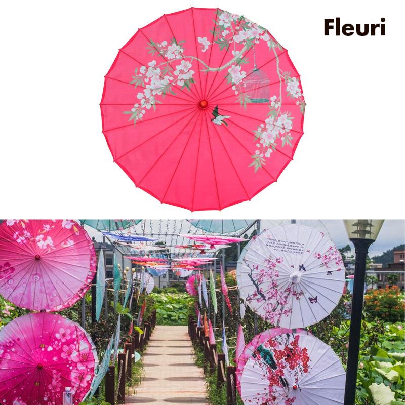 Dù Giấy Dầu 32 inch Dùng Hóa Trang Tiệc Cưới Phong Cách Trung Hoa