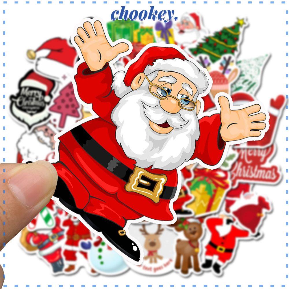 CHOOKEY Bộ 50 Miếng Dán Trang Trí Giáng Sinh / Va Li / Guitar / Laptop
