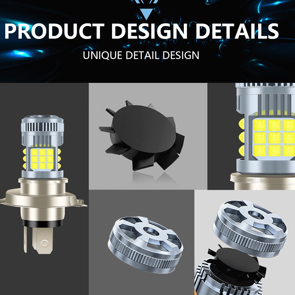 1 Đèn Pha 20W H4 LED BA20D H6 P15D 3030 36SMD 12V 3000LM Chất Lượng Cao Cho Xe Máy